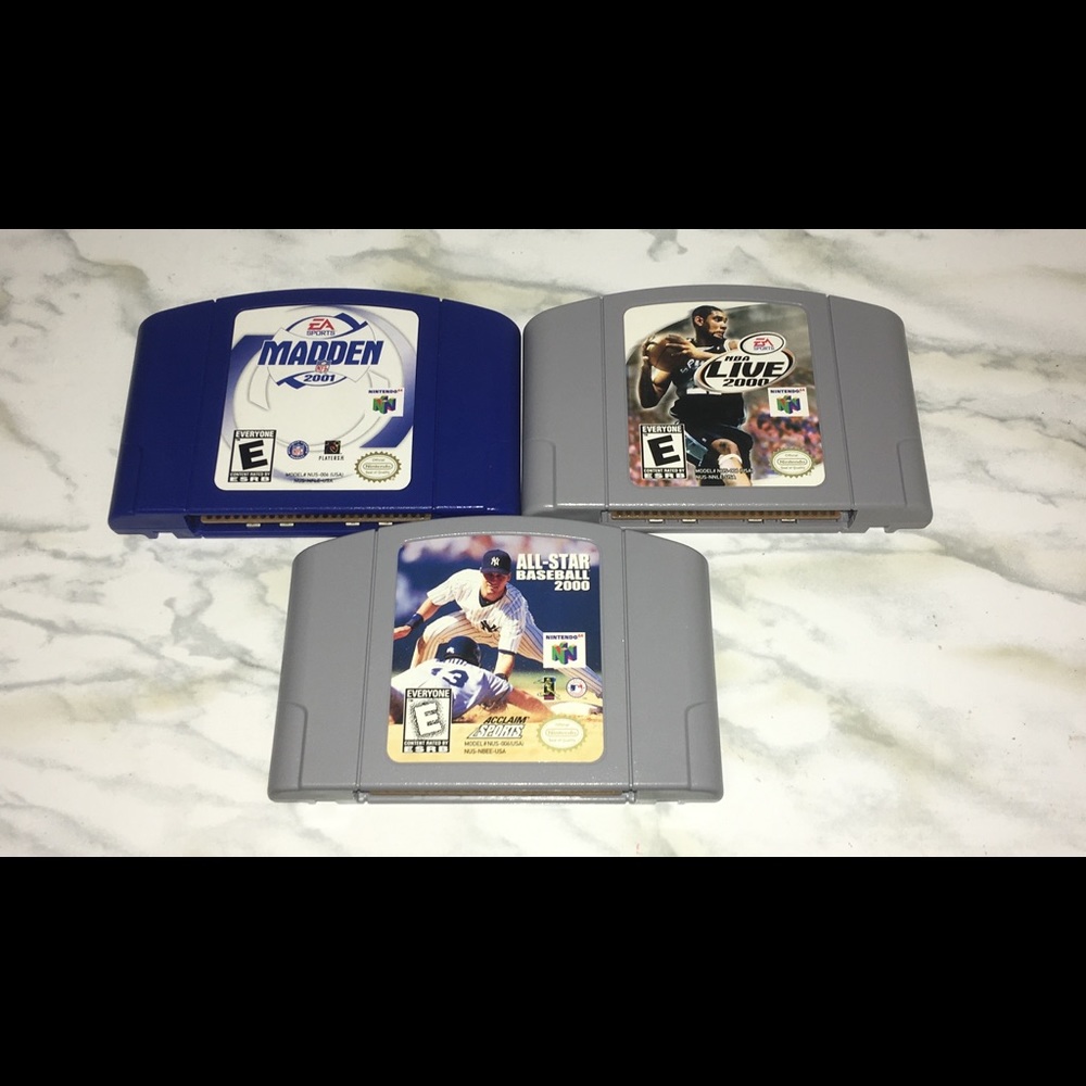 Nintendo 64 Sports Games Bundle: NBA Live 2000, Madden 2000, MLB All star